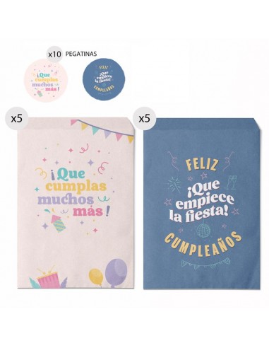 Set 10 sobres regalo cumpleaños con...