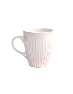 Taza cerámica marfil rayada... 2