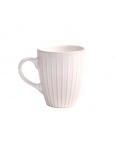 Taza cerámica marfil rayada 330ml Analin