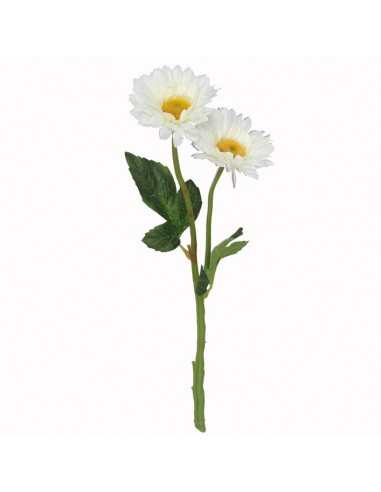 Vara gerbera blanca artificial 43cm
