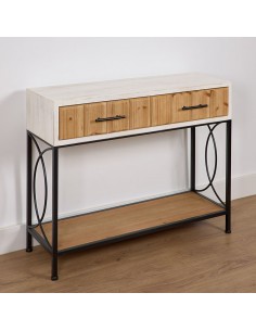 Consola madera y metal 2...