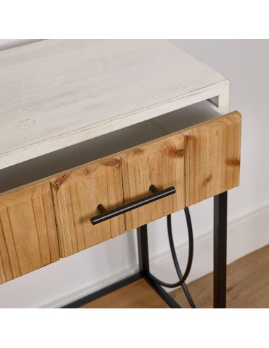 Consola madera y metal 2 cajones Ícaro Consola madera y metal 2 cajones Ícaro