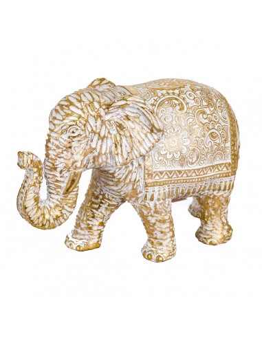 Figura elefante blanco y dorado 17cm Figura elefante blanco y dorado 17cm
