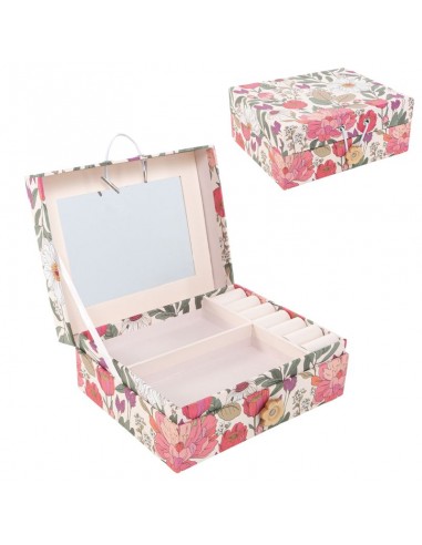 Joyero cartón y papel floral Hasna Joyero cartón y papel floral Hasna