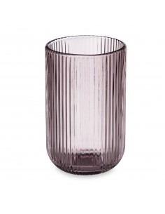 Vaso alto cristal rosa...