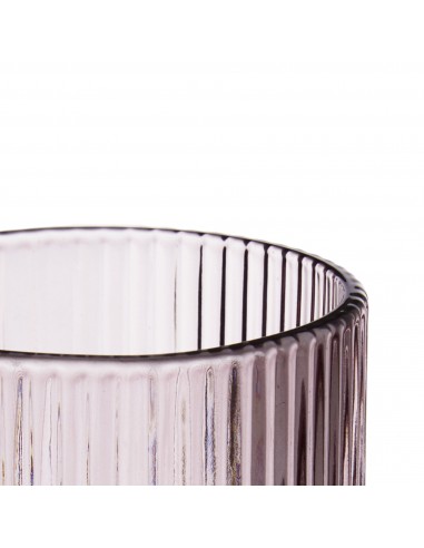 Vaso alto cristal rosa rayado 430ml...
