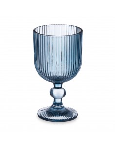 Copa vino cristal azul...