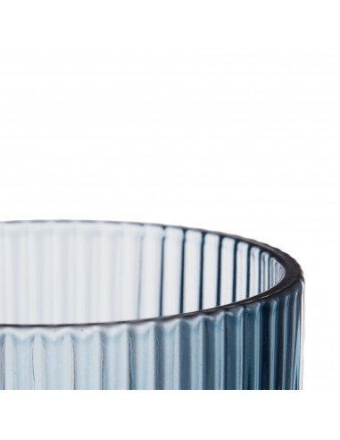 Copa vino cristal azul rayado 260ml...
