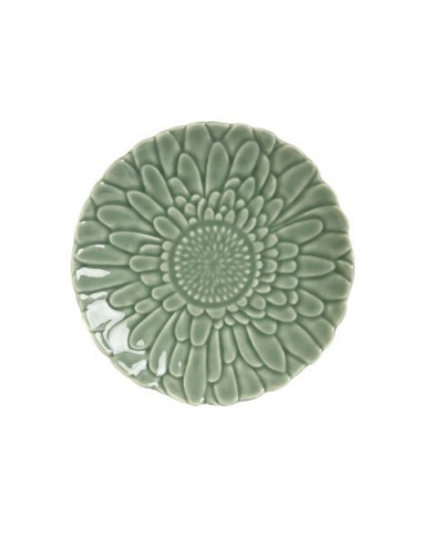 Plato porcelana flor relieve