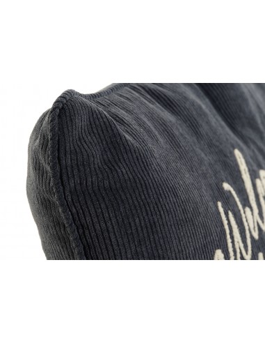 Cojín bordado pana azul