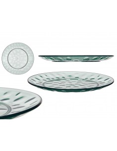 Plato postre plastico verde... 2