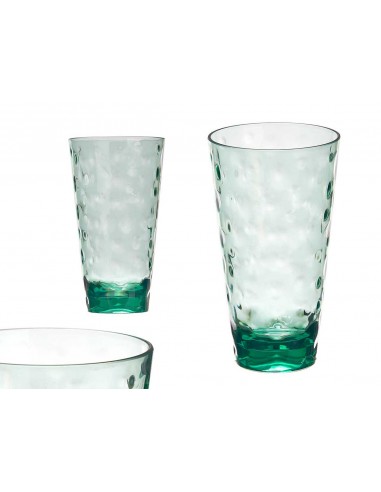 Vaso alto plastico verde puntos 580ml...