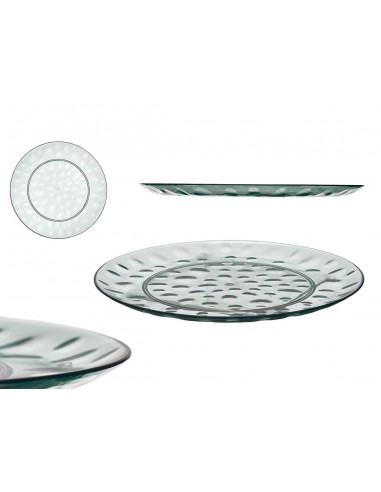 Plato llano plastico verde puntos Athena Plato llano plastico verde puntos Athena