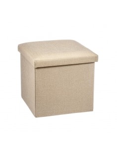 Puf almacenaje plegable beige