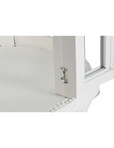 Mesita botellero colonial redondo blanco