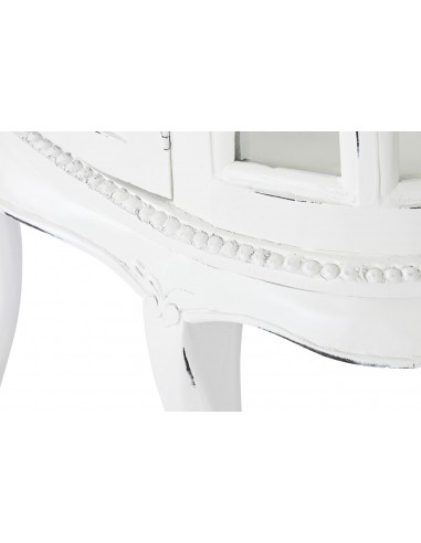 Mesita botellero colonial redondo blanco