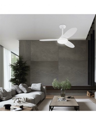 Lámpara techo con ventilador blanco...