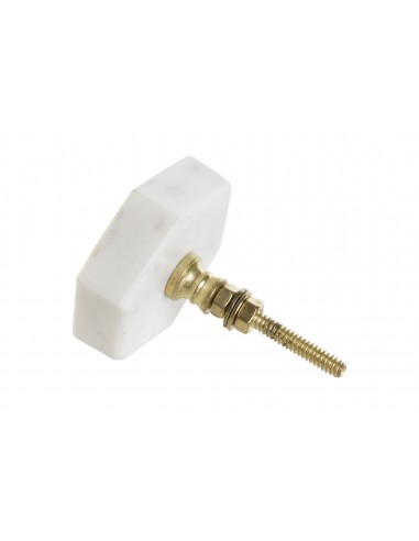 Pomo piedra blanco y dorado 4cm