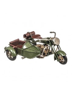 Moto con sidecar metal vintage