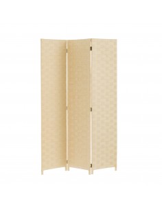 Biombo papel trenzado beige