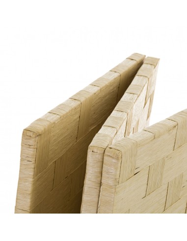 Biombo papel trenzado beige