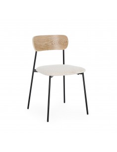 Silla madera y metal color...
