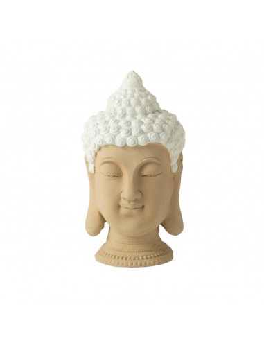 Figura decorativa cabeza buda blanca...