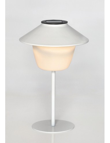 Lámpara de mesa solar blanca