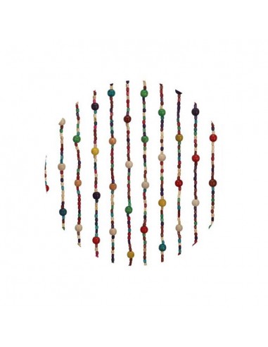 Cortina puerta borlas multicolor 200cm
