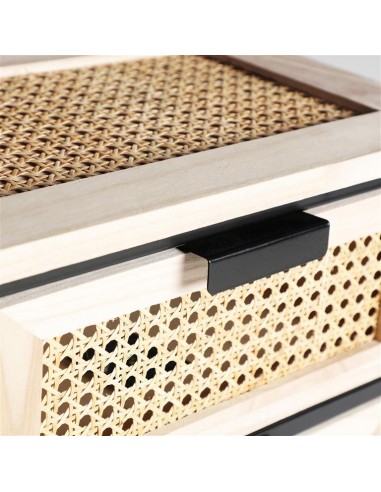 Mesita de noche cannage y metal negro...