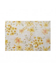 Alfombra floral amarilla...