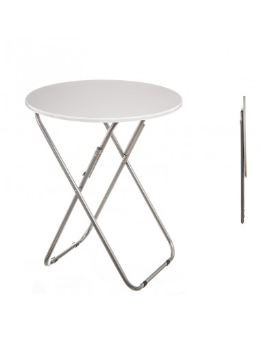 Mesa plegable redonda blanca 60cm