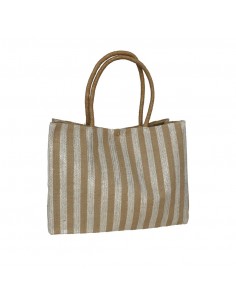 Bolso de yute a rayas