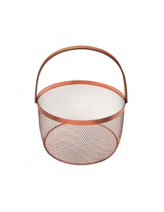 Cesta metal redonda oro rosa