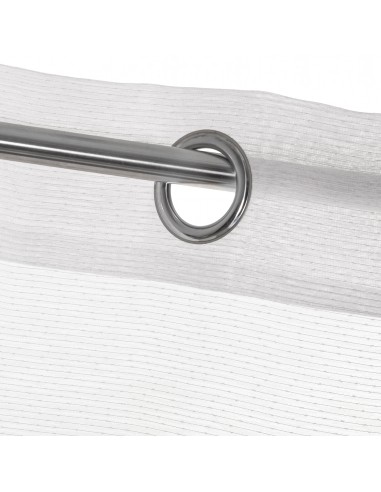 Cortina visillo blanco líneas...