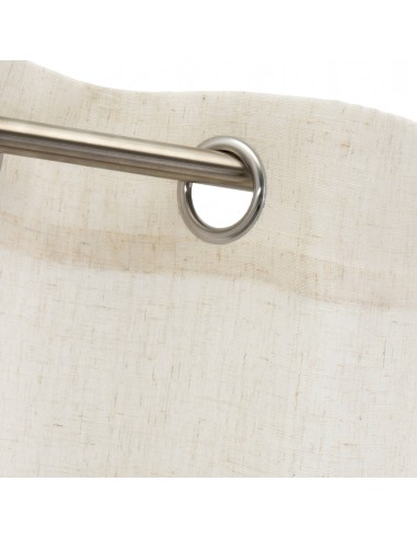 Cortina visillo beige efecto lino...