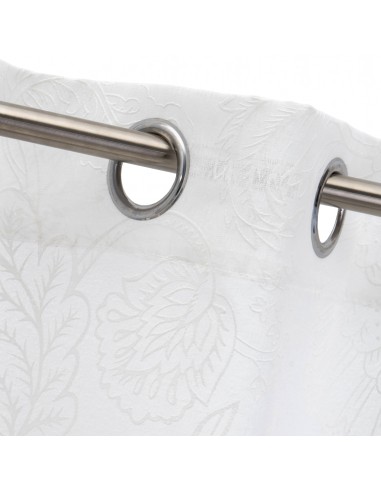 Cortina visillo diseño floral blanco...