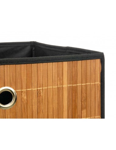 Caja organizadora plegable bambú negro Caja organizadora plegable bambú negro