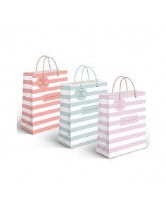 Bolsa de papel rayas 32cm...