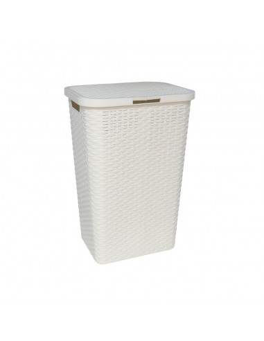 Cesto ropa sucia PVC trenzado blanco