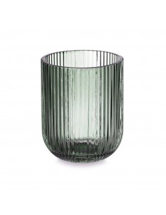 Vaso cristal verde rayado... 2