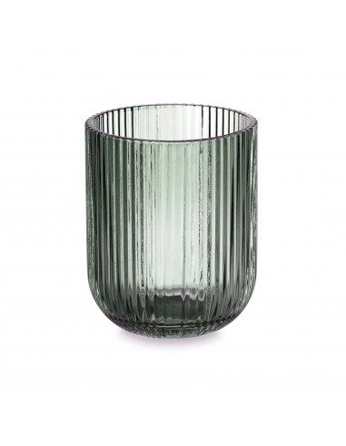 Vaso cristal verde rayado 270ml Shiro