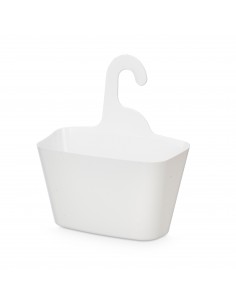 Cesta colgante de ducha blanca