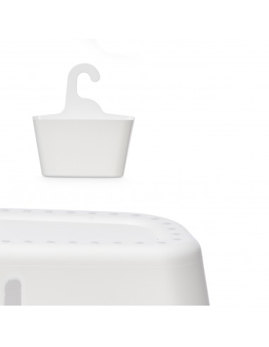Cesta colgante de ducha blanca