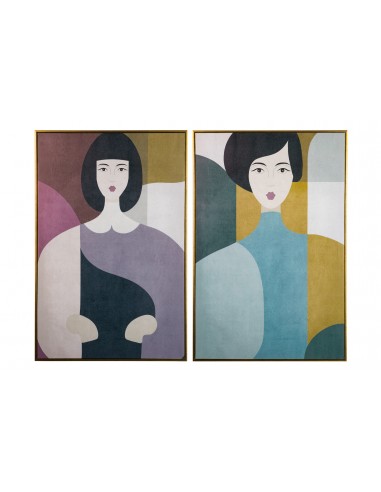 Cuadro lienzo enmarcado señora...