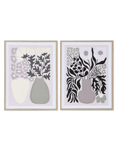 Cuadro lienzo enmarcado malva 45x60cm... Cuadro lienzo enmarcado malva 45x60cm...