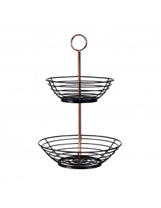 Frutero doble piso metal negro