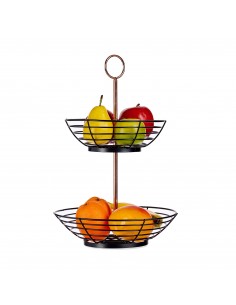 Frutero doble piso metal negro 2