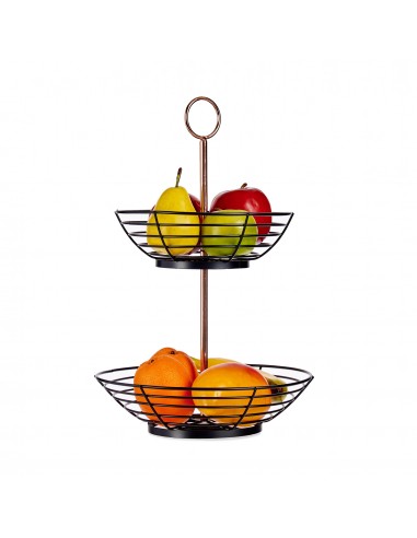 Frutero doble piso metal negro
