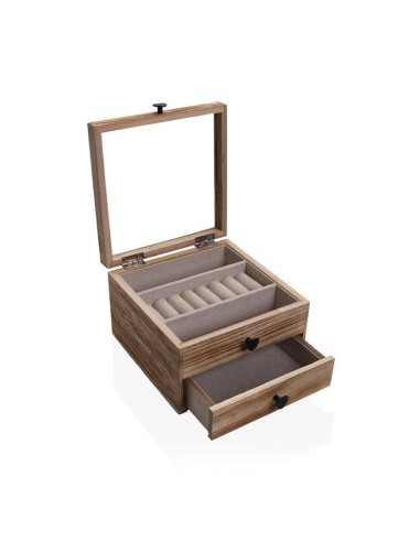 Joyero madera y cristal 18cm Leska